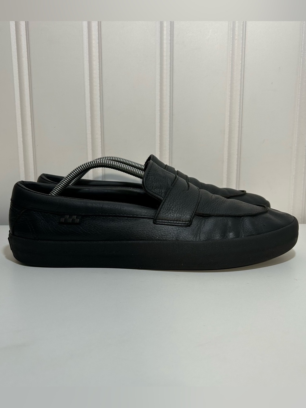 Vans pro slip on loafers black leather skate shoes men’s 11.5